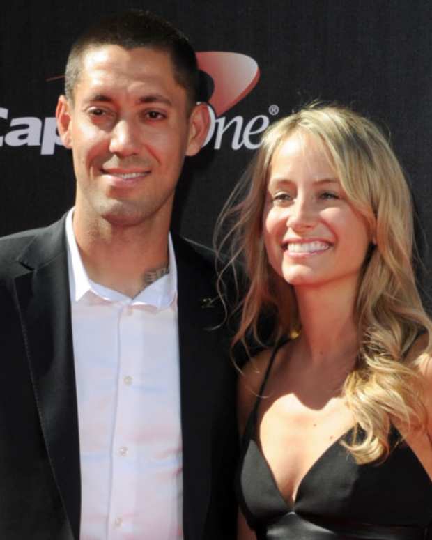 LOS ANGELES, CA - JULY 16: US soccer player Clint Dempsey (L) and Bethany Dempsey attend the 2014 ESPY Awards at Nokia Theatre L.A. Live on July 16, 2014 in Los Angeles, California. (Photo by Allen Berezovsky/WireImage)