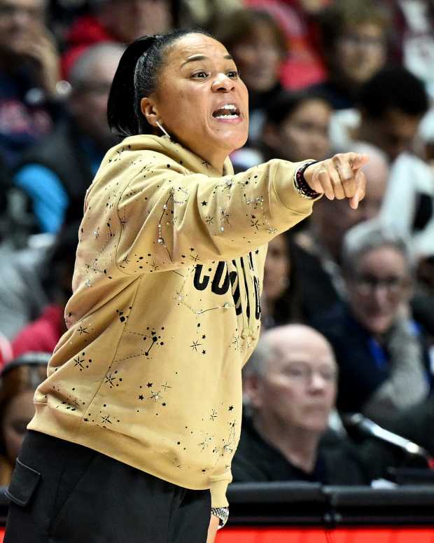 South Carolina women's basketball coach Dawn Staley.