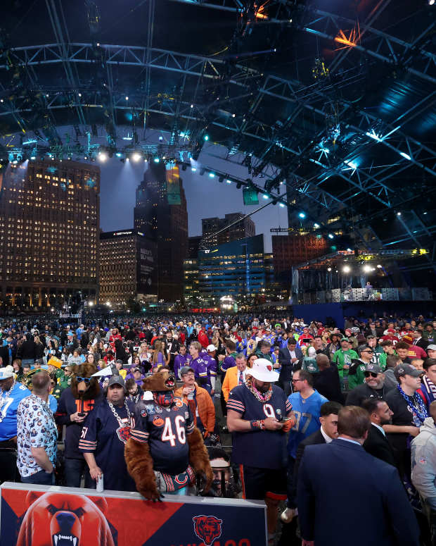 DETROIT, MICHIGAN - APRIL 25: A general view of the first round of the 2024 NFL Draft at Campus Martius Park and Hart Plaza on April 25, 2024 in Detroit, Michigan. (Photo by Gregory Shamus/Getty Images)