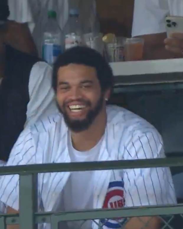 Caleb Williams at a Chicago Cubs game.