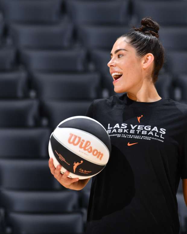 Kelsey Plum before a NASCAR race.