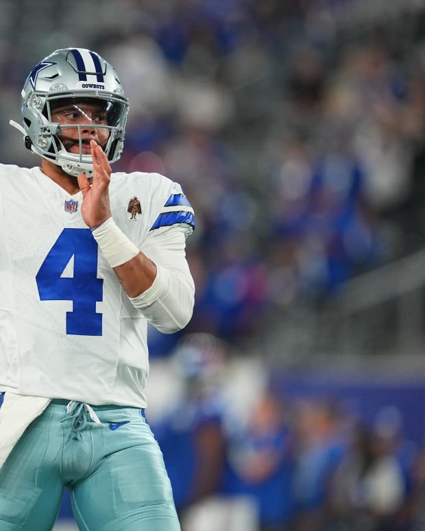 Dak Prescott with the special patch on his Cowboys uniform.