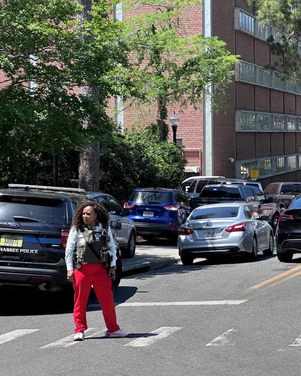 A picture of police activity on the Florida State campus after an active shooting.