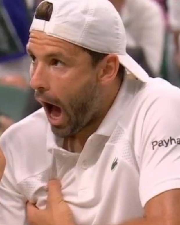 Gregor Dimitrov on the court.