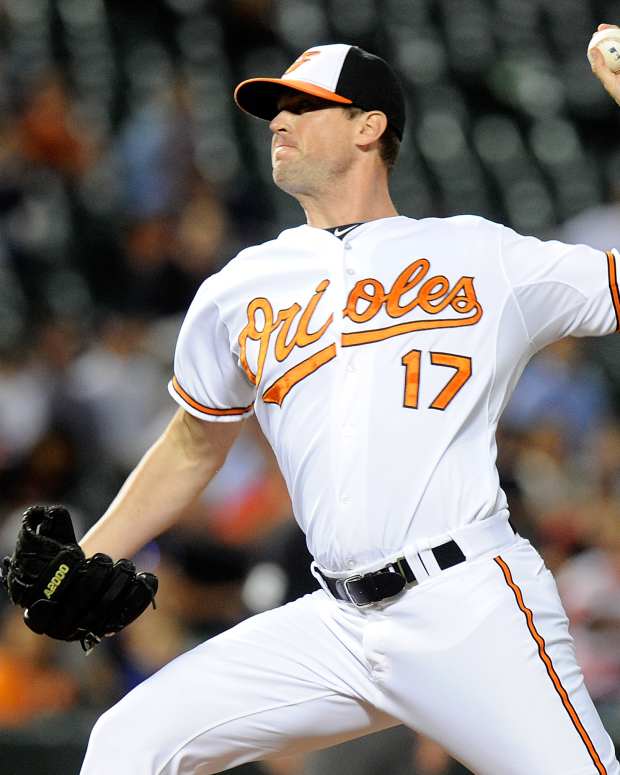 Brian Matusz pitching for the Orioles.