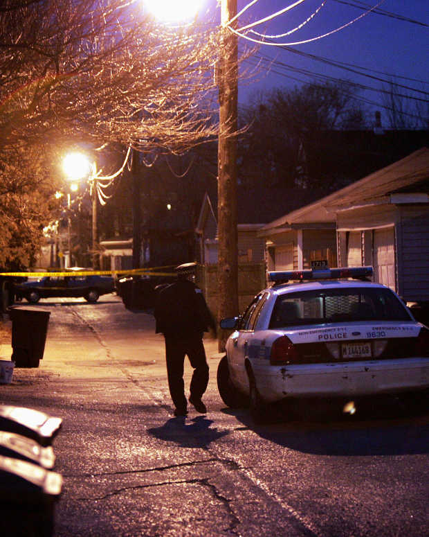 Police car outside home.