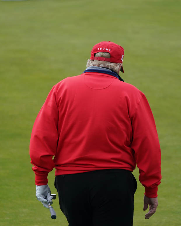 Trump at his course in Scotland.
