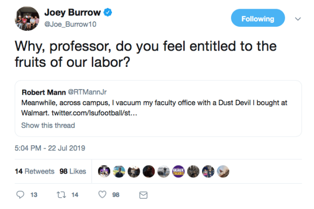 Joe Burrow surprises LSU professor with signed jersey, essay from