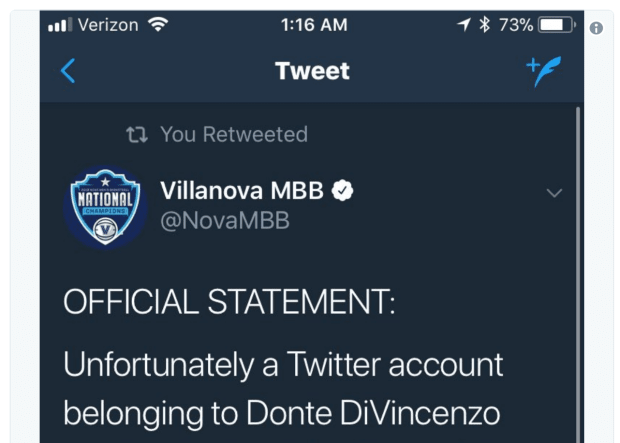 Donte DiVincenzo deletes Twitter account as old racist and