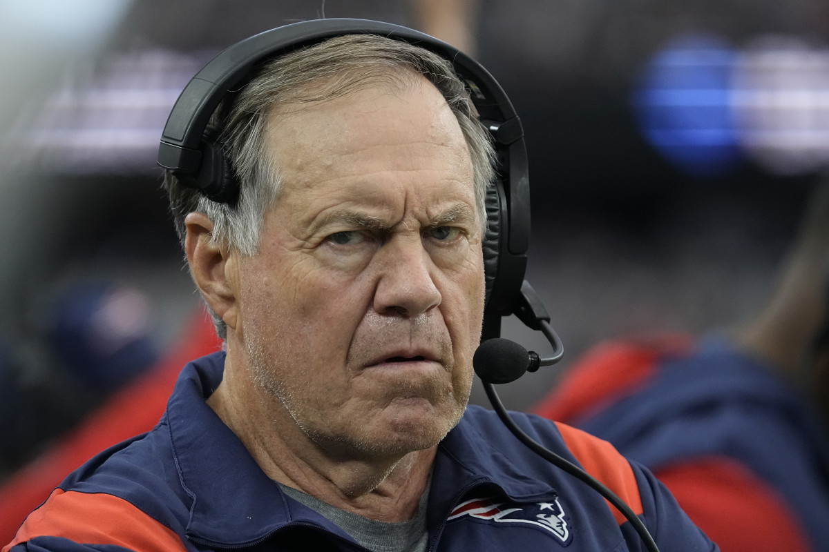 New England Patriots head coach Bill Belichick on the sideline