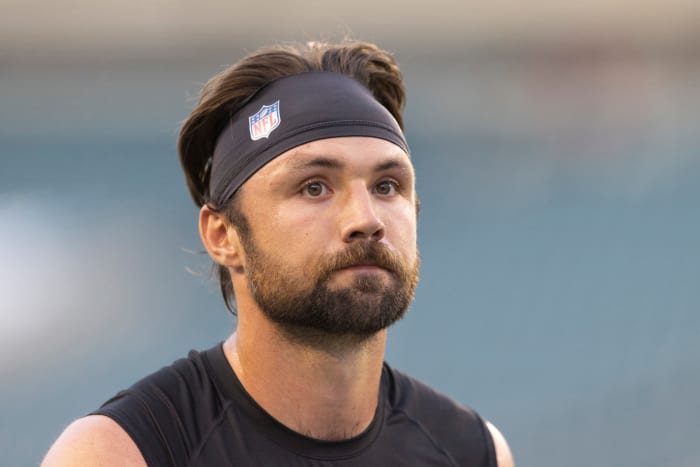 A headshot of Eagles quarterback Gardner Minshew.