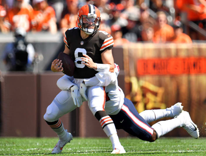Browns quarterback Baker Mayfield injured on Sunday.