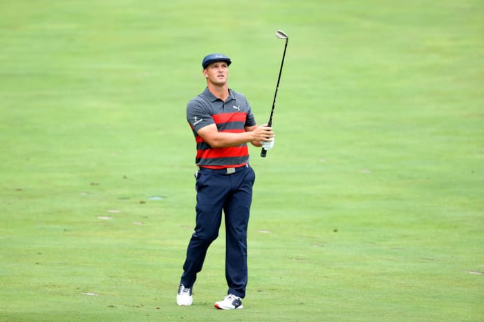 Bryson DeChambeau on the course on Sunday.