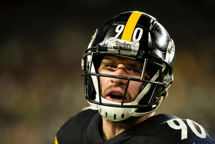 Steelers pass rusher TJ Watt on the field