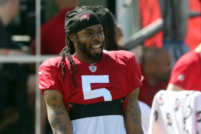 Richard Sherman on the practice field.