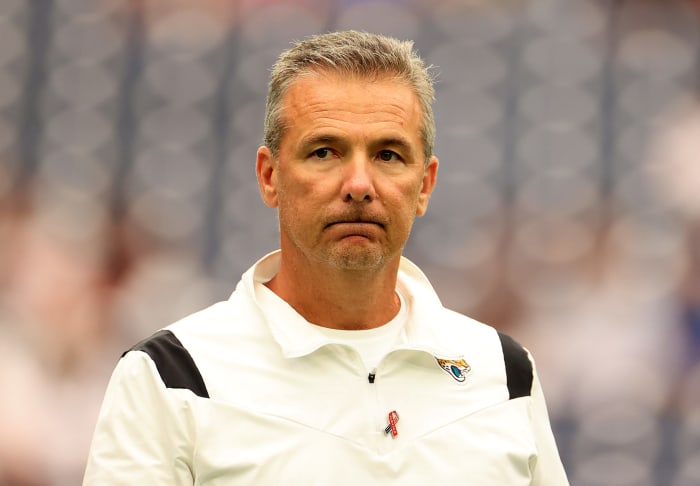 Jacksonville Jaguars head coach Urban Meyer on the sideline in Houston.