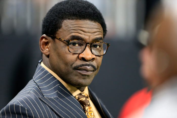 Legendary wide receiver Michael Irvin on the field.