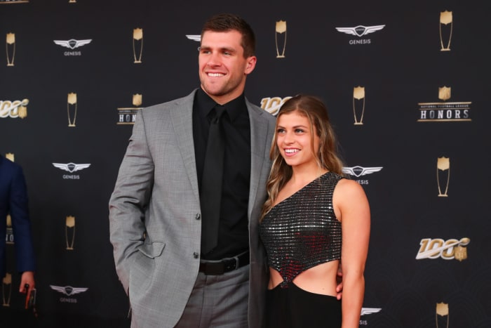 TJ Watt with Dani Rhodes.