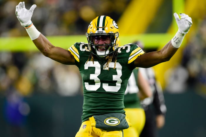 Green Bay Packers star running back Aaron Jones.