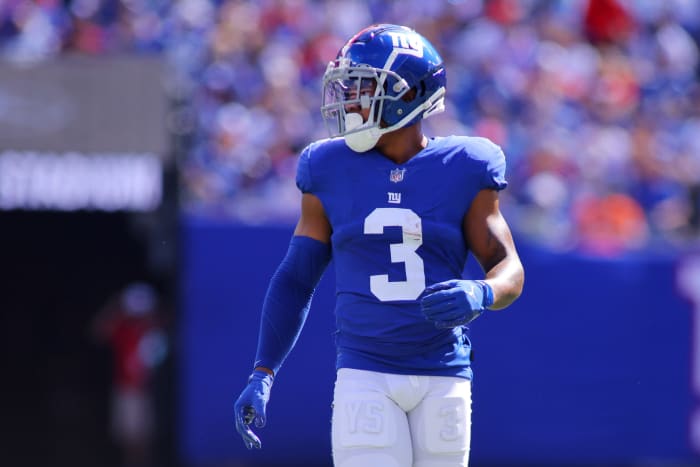 Sterling Shepard on the field for the Giants.