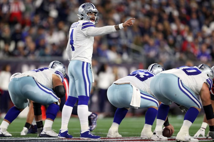 Dallas Cowboys quarterback Dak Prescott in New England.