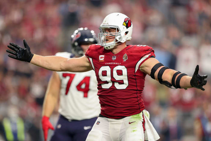 JJ Watt on the field for the Cardinals.