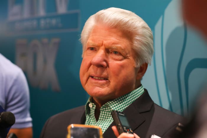 FOX NFL analyst Jimmy Johnson at the Super Bowl.