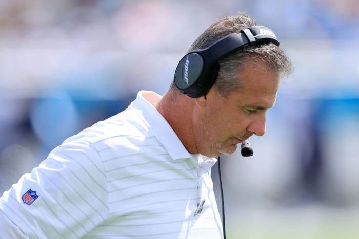 Jacksonville Jaguars head coach Urban Meyer on the sideline.