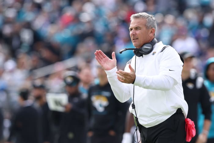 Urban Meyer on the Jaguars sideline on Sunday.