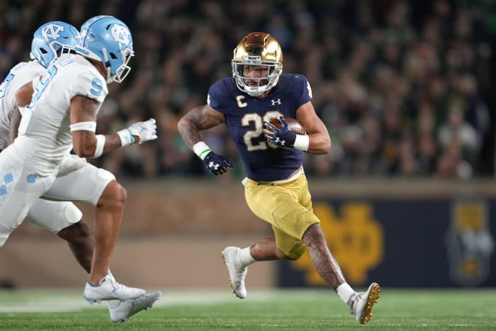 Notre Dame running back Kyren Williams against North Carolina.