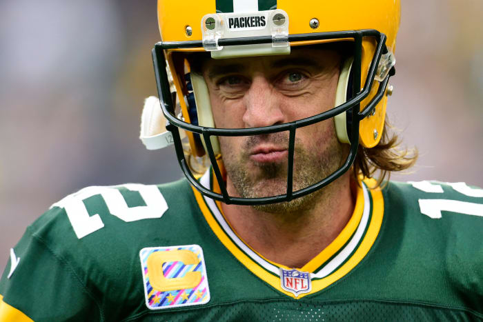Green Bay Packers star quarterback Aaron Rodgers against the Steelers.
