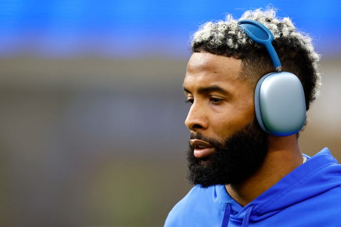 Odell Beckham Jr.  on the field for the Rams.