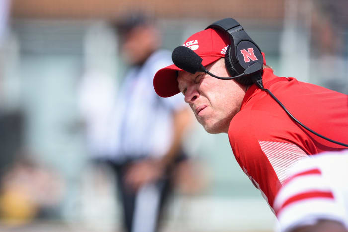 Nebraska Huskers head coach Scott Frost on the sideline.