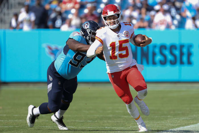 Kansas City Chiefs quarterback Patrick Mahomes on Sunday.