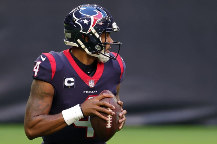 Deshaun Watson playing quarterback for the Texans.