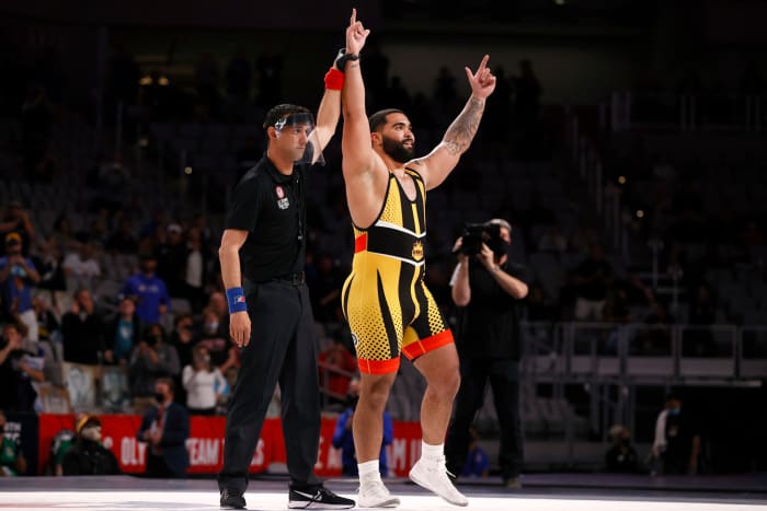 Wrestling star Gable Steveson at U.S. Olympic Team Trials.