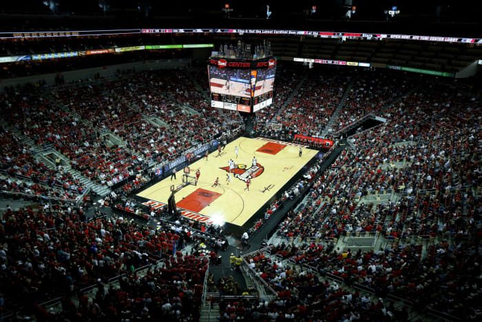 A general view of Louisville's basketball court.