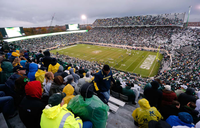 A general view of Spartan Stadium during a Michigan State football game.