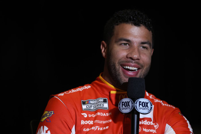 Bubba Wallace at media day in Daytona.