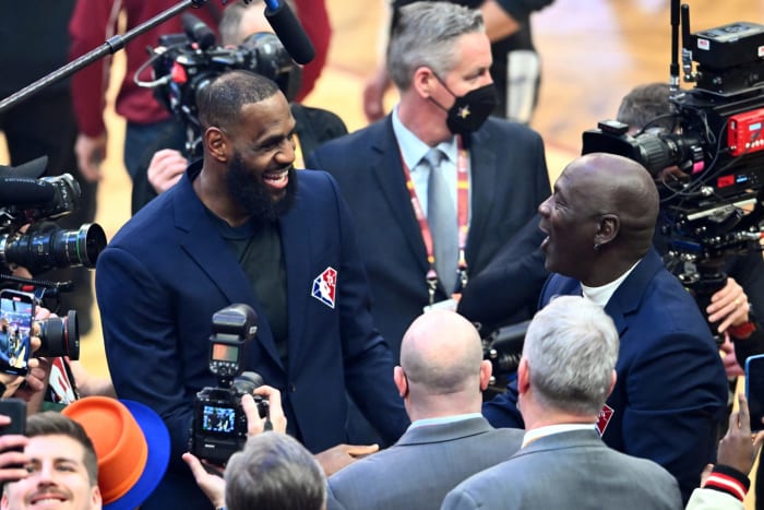 Video: Michael Jordan, Lebron Embrace At All-star Game - The Spun