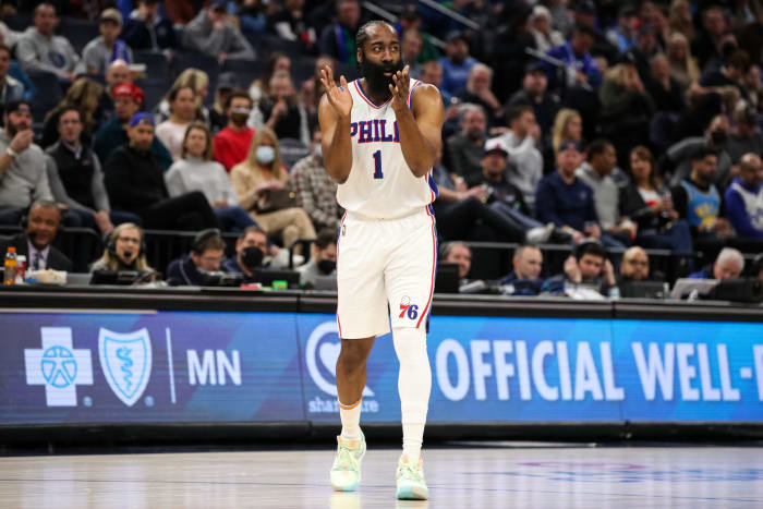 James Harden debuts with the 76ers.