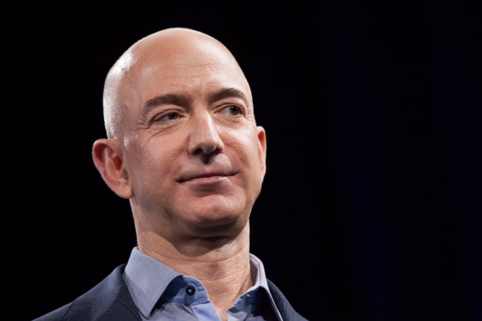 Amazon founder Jeff Bezos on stage.