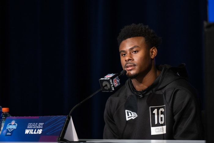 Malik Willis at the Scouting Combine.