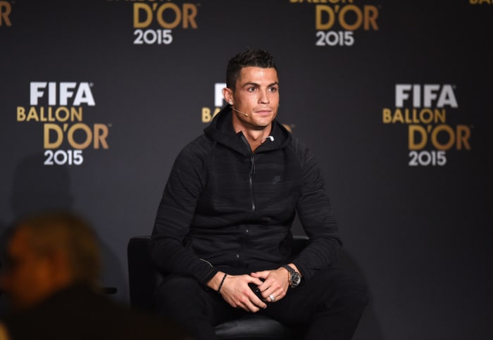 Cristiano Ronaldo poses for a photo.