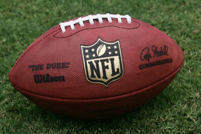 NFL logo on football