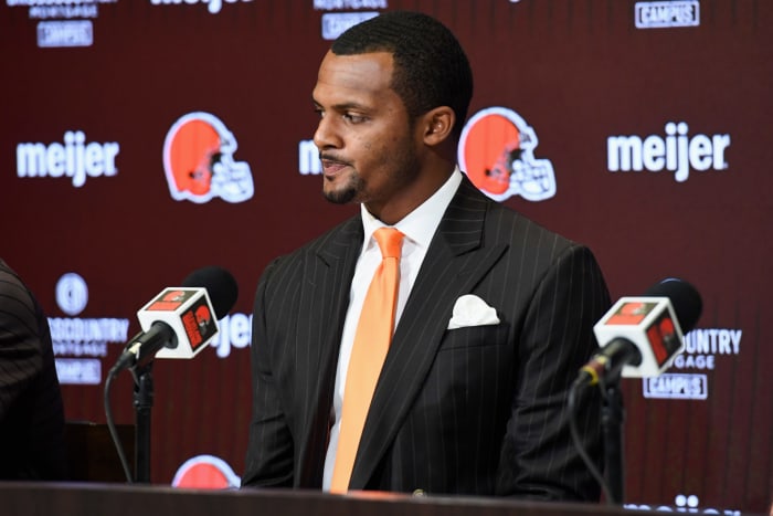 Deshaun Watson introduced as Browns quarterback.