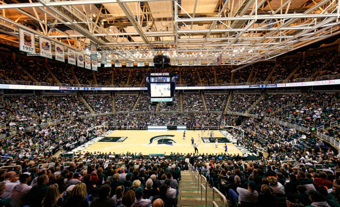 A general view of Michigan State's basketball court.