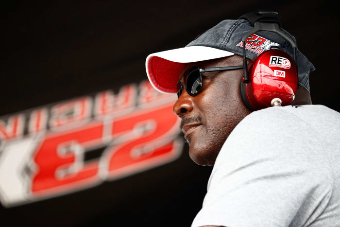 Michael Jordan at a NASCAR race.