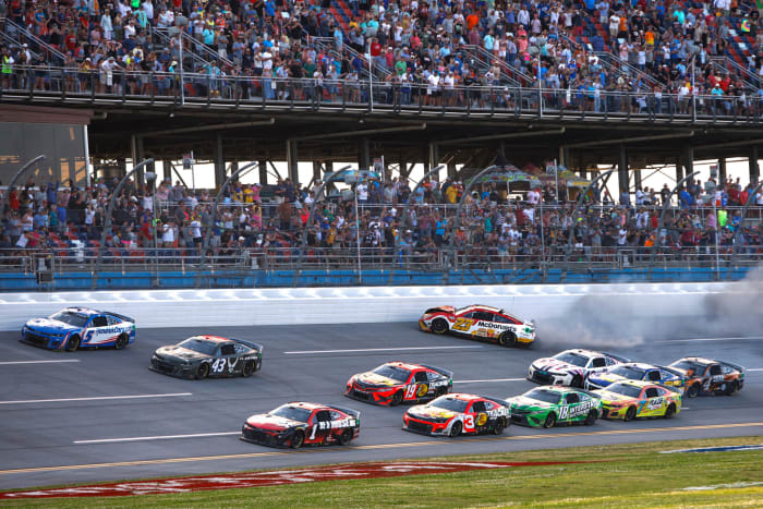 Bubba Wallace on the track on Sunday.