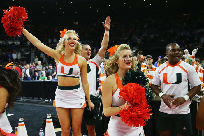 Miami Hurricanes cheerleaders.
